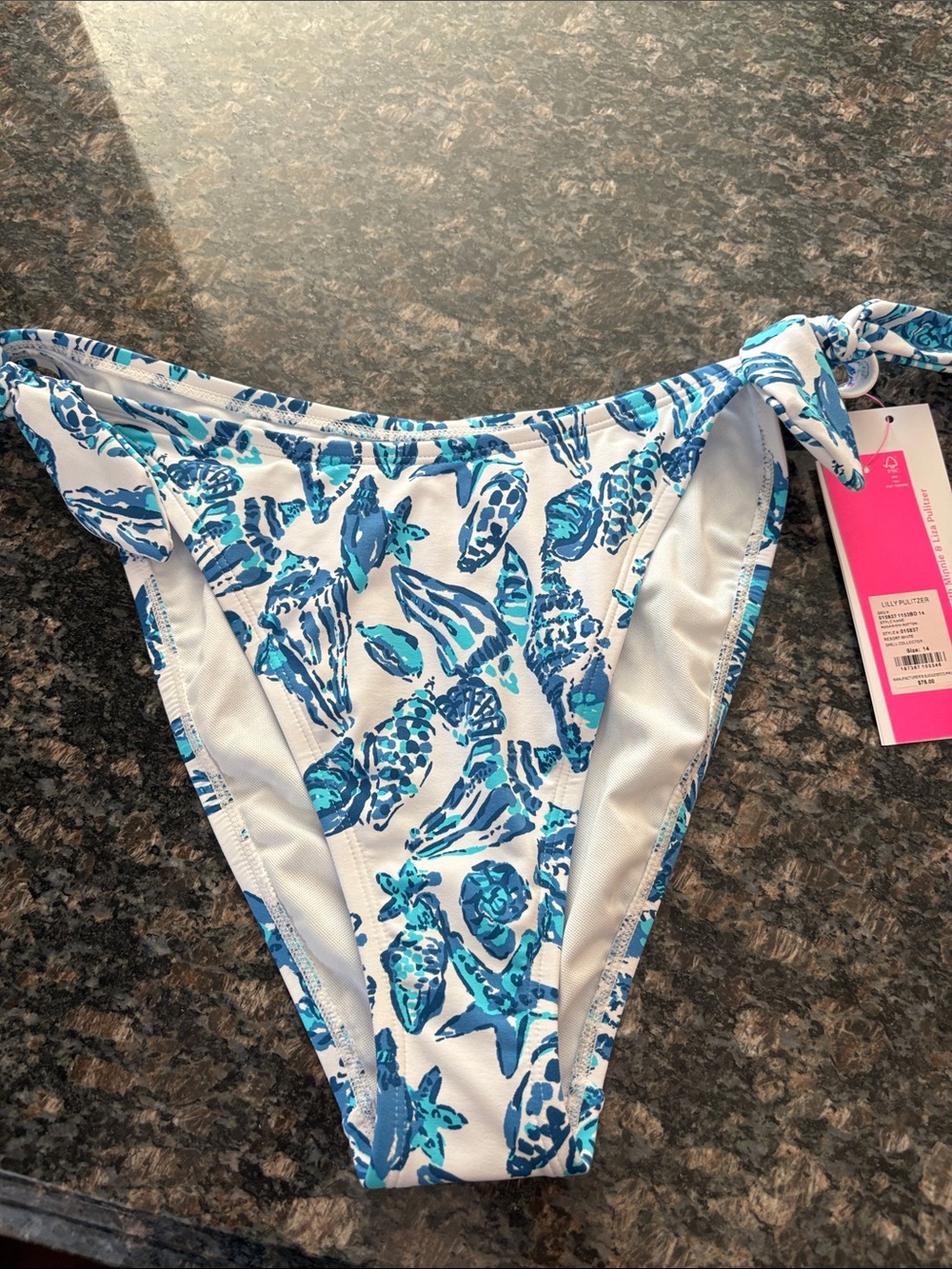 Lilly Pulitzer resort white shell collectors swim bottom brand new size 14